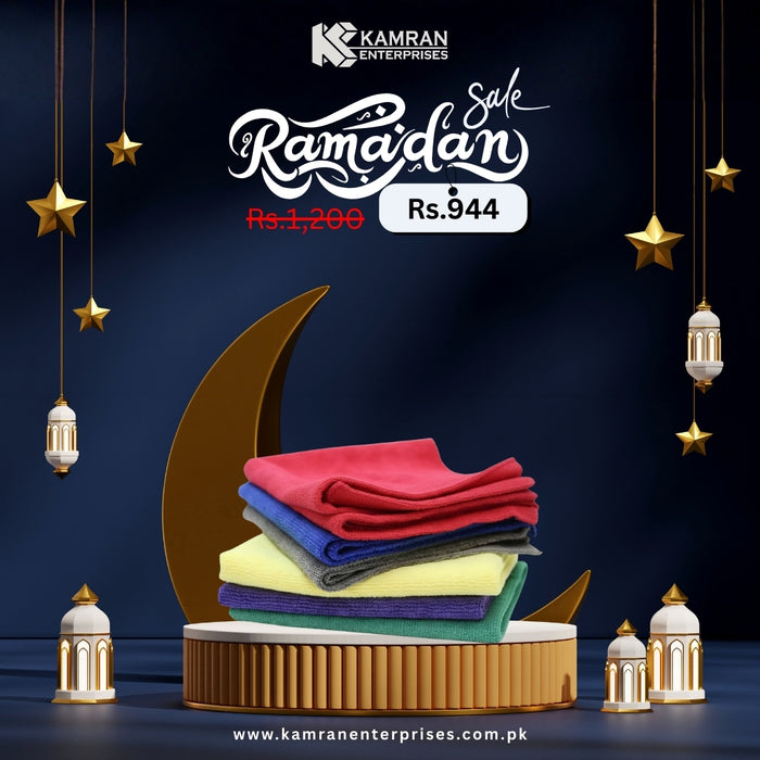 MAXIMA Knitted Microfiber Bundle Soft Towel Double Side 6 Pcs | Glass Cleaner | Car Towel | Edgeless Towel