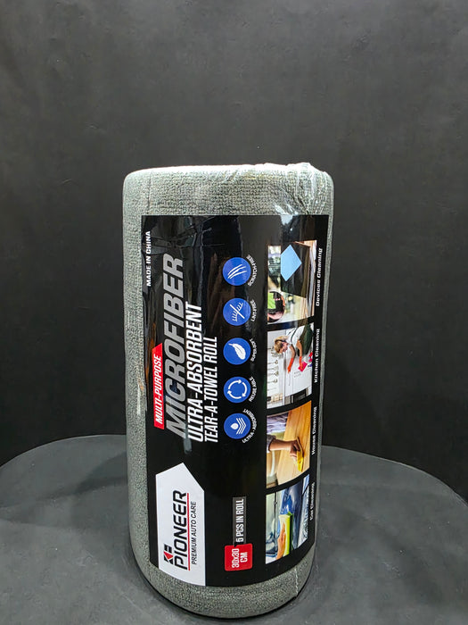 Ke Pioneer Multi Purpose Microfiber Ultra-Absorbent Tear-A-Towel Roll - 30X30cm - 75pcs - Dark Grey