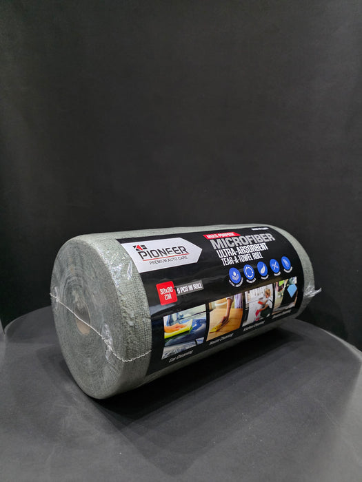 Ke Pioneer Multi Purpose Microfiber Ultra-Absorbent Tear-A-Towel Roll - 30X30cm - 75pcs - Dark Grey