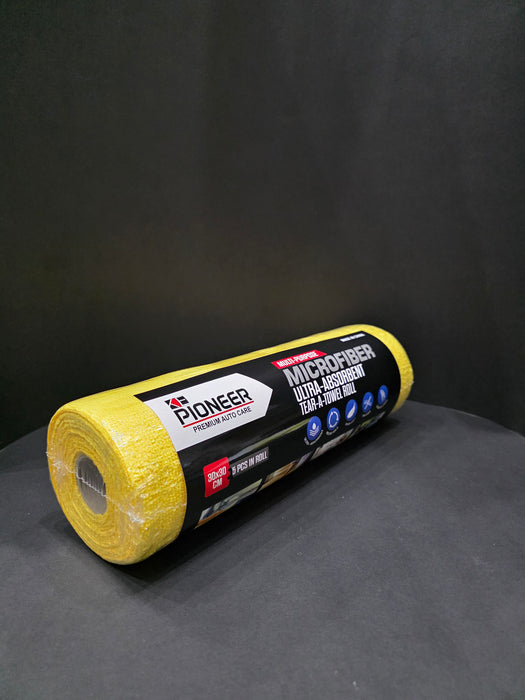 Ke Pioneer Multi Purpose Microfiber Ultra-Absorbent Tear-A-Towel Roll - 30X30cm - 25pcs - Yellow