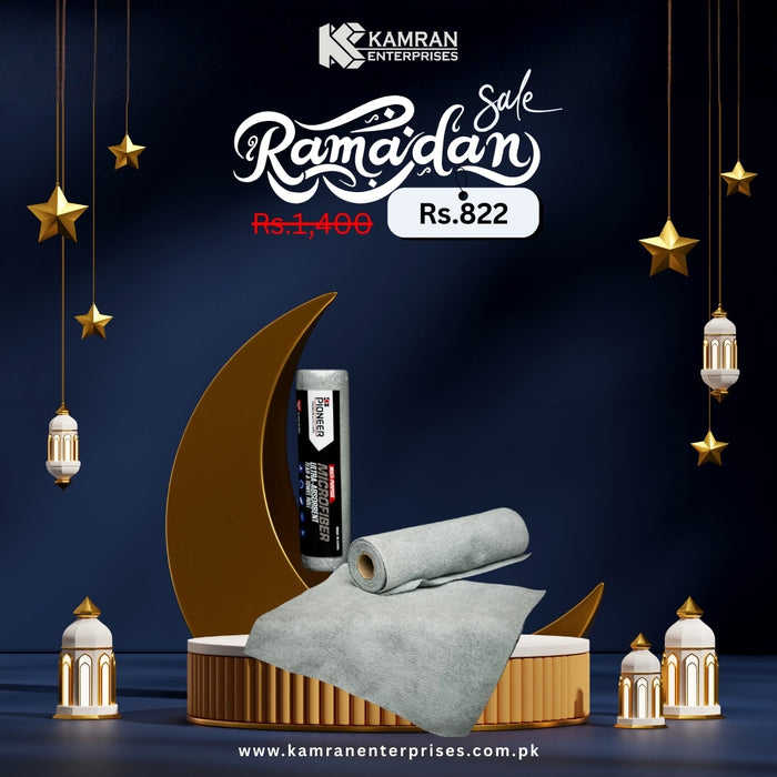 KE PIONEER MULTI PURPOSE MICROFIBER ULTRA-ABSORBENT TEAR-A-TOWEL ROLL - 30X30cm - 15pcs - Grey