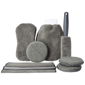 KE 9Pcs Car Wash Cleaning Microfiber Kit - Top Quality