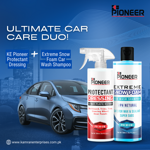 K.E PIONEER Protectant Dressing & Extreme Snow Foam Car Wash Shampoo Bundle - The Ultimate Car Care Duo