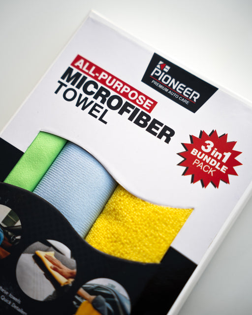 Ke Pioneer All Purpose Microfiber Towel 3 in 1 Bundle Pack Maximum Performance Highest Durability