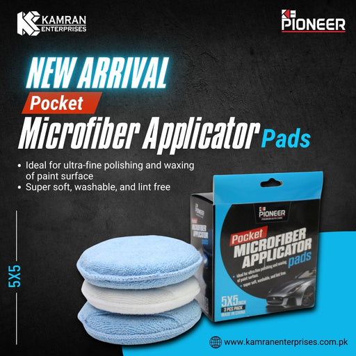 Ke Pioneer Microfiber Pocket Applicator Pads - Pack of 3 - 12*2cm - Blue