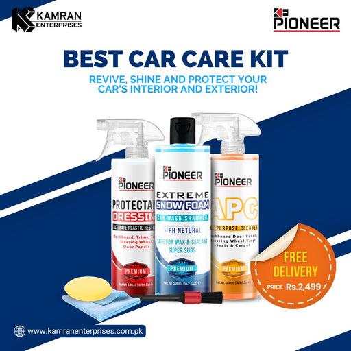 K.E PIONEER All In One Car Care Kit - Pack Of 3 With Free Microfiber Towel, Detailing Brush & Applicator