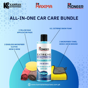 ALL-IN-ONE CAR CARE BUNDLE - K.E Pioneer Snow Foam Shampoo + Microfibers + Foam Applicators