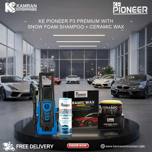 Ke Pioneer P3 Wash N Wax Bundle - Snow Foam Shampoo + Ceramic Hybrid Car Wax - Cleaning Unmatched