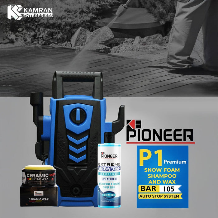 KE PIONEER P1 PREMIUM WASH N WAX BUNDLE - SNOW FOAM SHAMPOO + CERAMIC CAR WAX - CLEANING UNMATCHED