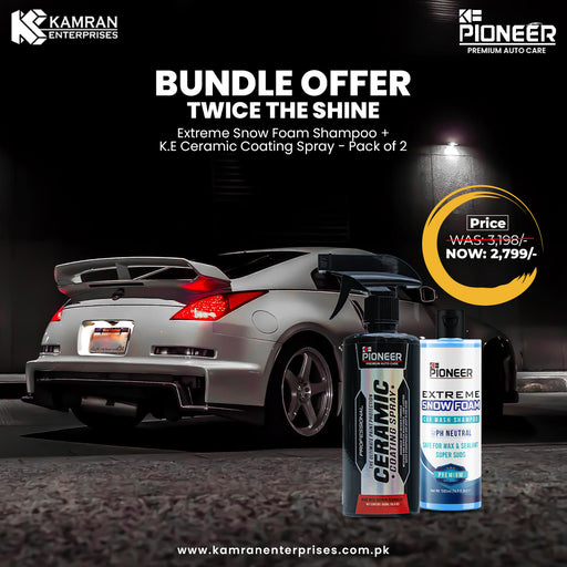 K.E Pioneer Extreme Snow Foam Shampoo + K.E Ceramic Coating Spray - Pack of 2 - Twice The Shine