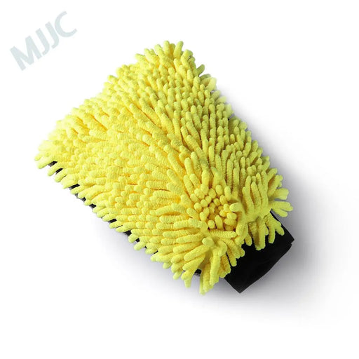 MJJC Microfiber And Chenille Wash Mitt With Waterproof Liner Inside Ultra Soft Car Wash Mitt - Yellow