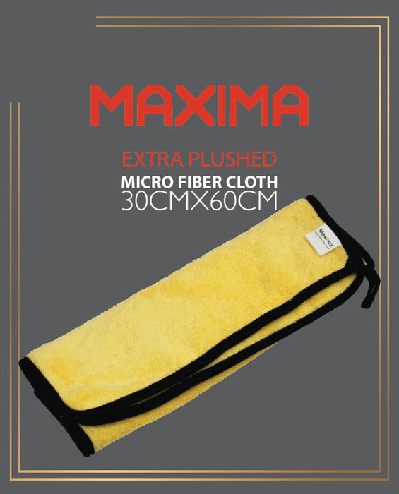 MAXIMA EXTRA PLUSHED MICROFIBER CLOTH YELLOW - 30CM X 60CM