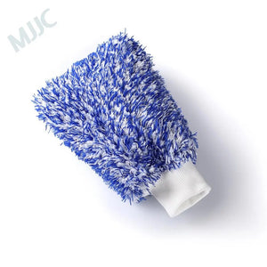 MJJC Soft Car Cleaning Glove Ultra Soft Car Wash Mitt Easy To Dry Auto Detailing Mitt Microfiber Madness Wash Mitt - Blue