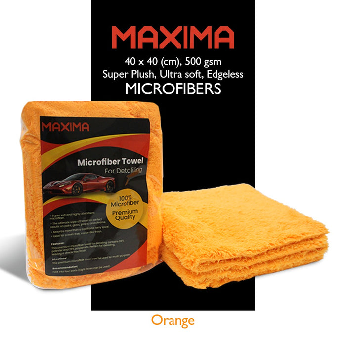 MAXIMA SUPER PLUSHED TOP QUALITY EDGELESS MICROFIBER - PACK OF 2 - SIZE 40cmX40cm - 500GSM