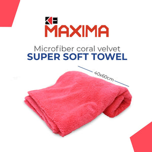 MAXIMA ULTRA SOFT CORAL FLEECE MCIROFIBER 40CM X 60CM - PURPLE -  TOP QUALITY