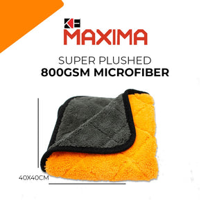 MAXIMA SUPER PLUSHED 800GSM MICROFIBER DIAMOND - 40X40CM - ORANGE & GREY - TOP QUALITY