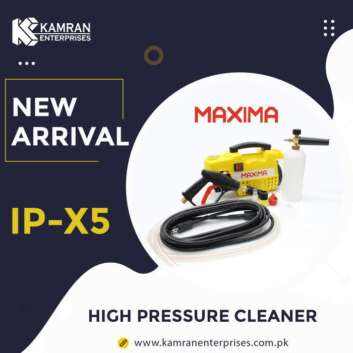 MAXIMA High Pressure Washer IP-X5 110Bar With Foam Lance - 100%Copper - Induction Motor